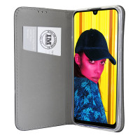 Elegante Buch-Tasche Hülle Smart Magnet kompatibel für Das Huawei P Smart ( 2019 ) Leder Optik Wallet Book-Style Cover Schale in Schwarz @cofi1453®
