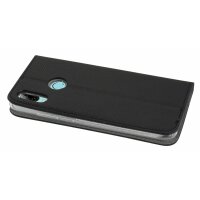 Elegante Buch-Tasche Hülle Smart Magnet kompatibel für Das Huawei P Smart ( 2019 ) Leder Optik Wallet Book-Style Cover Schale in Schwarz @cofi1453®