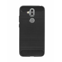 Silikon Hülle Tasche kompatibel für Nokia 8.1 Case Zubehör Gummi Bumper Schale Schutzhülle in Carbon-Schwarz @cofi1453®