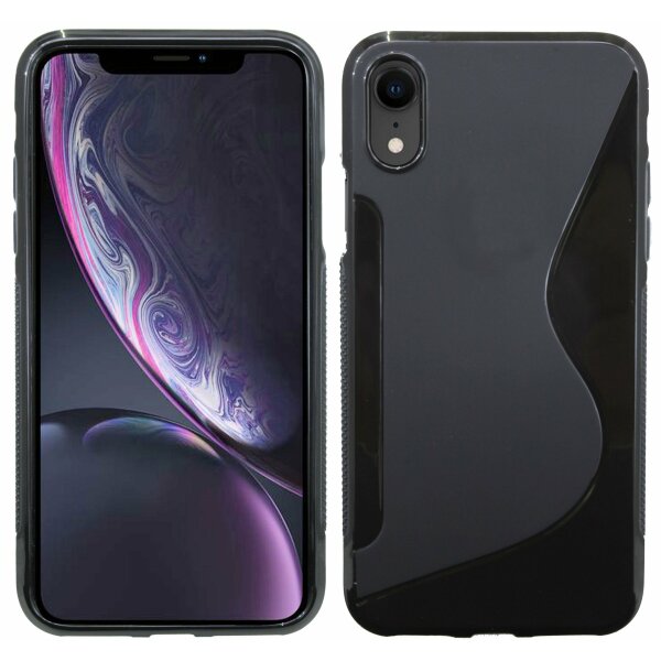 iPhone XR Silikon Hülle S-Line Cover Case Schwarz