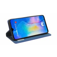 cofi1453® Buch Tasche "Smart" kompatibel mit Huawei Mate 20 Handy Hülle Etui Brieftasche Schutzhülle mit Standfunktion, Kartenfach Blau