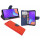 cofi1453® Buch Tasche "Fancy" kompatibel mit SAMSUNG GALAXY A9 2018 (A920F) Handy Hülle Etui Brieftasche Schutzhülle mit Standfunktion, Kartenfach Rot-Blau