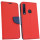 cofi1453® Buch Tasche "Fancy" kompatibel mit SAMSUNG GALAXY A9 2018 (A920F) Handy Hülle Etui Brieftasche Schutzhülle mit Standfunktion, Kartenfach Rot-Blau