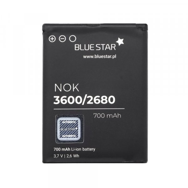 Bluestar Akku Ersatz kompatibel mit Nokia 2680 Slide / 3600 Slide 700 mAh Austausch Batterie Accu Nokia X3-02 BL-4S