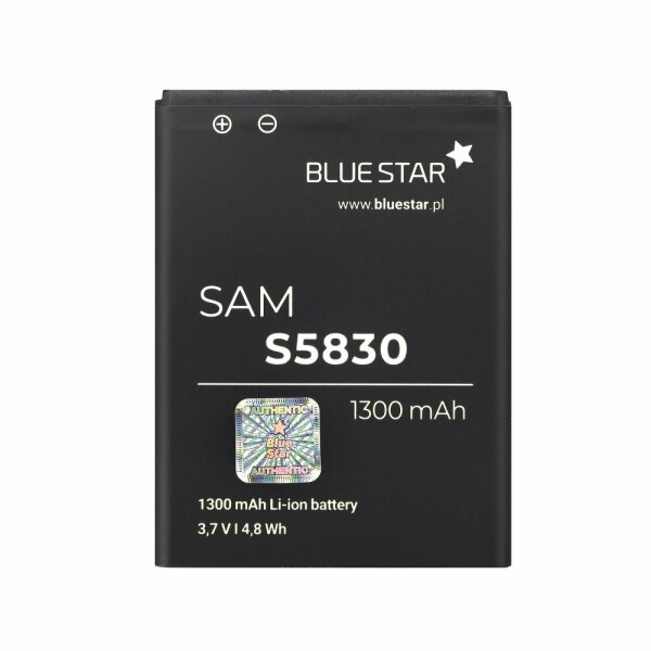 Bluestar Akku Ersatz kompatibel mit Samsung S5830 Galaxy Ace 1300 mAh Austausch Batterie Accu EB494358VU