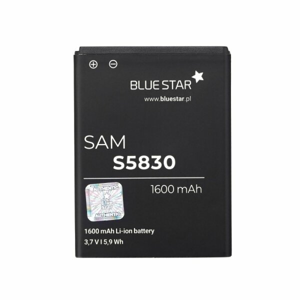 Bluestar Akku Ersatz kompatibel mit Samsung S5830 Galaxy Ace/ Galaxy Gio (S5670) 1600 mAh Austausch Batterie Accu EB494358VU