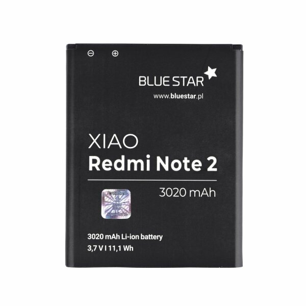 Bluestar Akku Ersatz kompatibel mit Xiaomi Redmi Note 2 3020 mAh Austausch Batterie Accu BM45