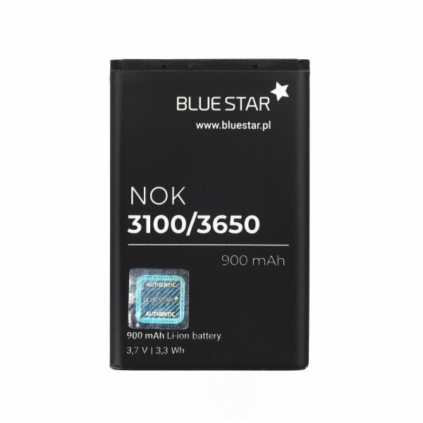 BlueStar Akku Ersatzakku kompatibel mit Nokia 3100 / 3105 / 3120 / 3600 / 3620 / 3650 / 3660 - 900 mAh Li-lon Accu - Nokia BL-5C