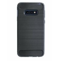 cofi1453® Silikon Hülle Carbon kompatibel mit SAMSUNG GALAXY S10e (G970F) TPU Case Soft Handyhülle Cover Schutzhülle Schwarz