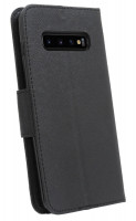 cofi1453® Buch Tasche "Fancy" kompatibel mit SAMSUNG GALAXY S10 (G973F) Handy Hülle Etui Brieftasche Schutzhülle mit Standfunktion, Kartenfach Schwarz