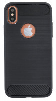 cofi1453® Silikon Hülle Carbon kompatibel mit iPhone X TPU Case Soft Handyhülle Cover Schutzhülle Schwarz