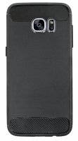 cofi1453® Silikon Hülle Carbon kompatibel mit Samsung Galaxy S7 EDGE (G935F) TPU Case Soft Handyhülle Cover Schutzhülle Schwarz