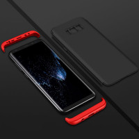 360° Full Cover 3in1 Slim Case Schutz Tasche Handyhülle Handyschale Schutz kompatibel mit Huawei Mate 20 Pro in Schwarz-Rot @cofi1453