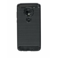 cofi1453® Silikon Hülle Carbon kompatibel mit MOTOROLA MOTO G7 TPU Case Soft Handyhülle Cover Schutzhülle Schwarz