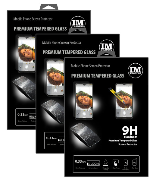 3x Panzer Schutz Glas 9H Tempered Glass Display Schutz Folie Display Glas Screen Protector für MOTOROLA MOTO G7 cofi1453®