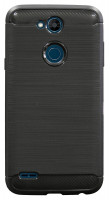 cofi1453® Silikon Hülle Carbon kompatibel mit LG X POWER 3 TPU Case Soft Handyhülle Cover Schutzhülle Schwarz