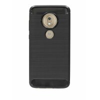 cofi1453® Silikon Hülle Carbon kompatibel mit MOTOROLA MOTO G7 PLAY TPU Case Soft Handyhülle Cover Schutzhülle Schwarz