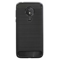 cofi1453® Silikon Hülle Carbon kompatibel mit MOTOROLA MOTO G7 POWER TPU Case Soft Handyhülle Cover Schutzhülle Schwarz