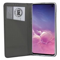 cofi1453® Buch Tasche "Smart" kompatibel mit Samsung Galaxy S10 G973F Handy Hülle Etui Brieftasche Schutzhülle mit Standfunktion, Kartenfach Schwarz