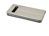 cofi1453® Buch Tasche "Smart" kompatibel mit Samsung Galaxy S10 G973F Handy Hülle Etui Brieftasche Schutzhülle mit Standfunktion, Kartenfach Gold