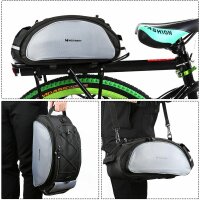 Wozinsky Fahrradtasche Gepäcktasche Gepäckträger Bike Rad Fahhrad Hand Schulter Tasche mit Schulterriemen 13L in Schwarz