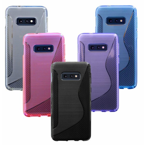 cofi1453® S-Line Hülle Bumper kompatibel mit Samsung Galaxy S10e G970F Silikonhülle Stoßfest Handyhülle TPU Case Cover