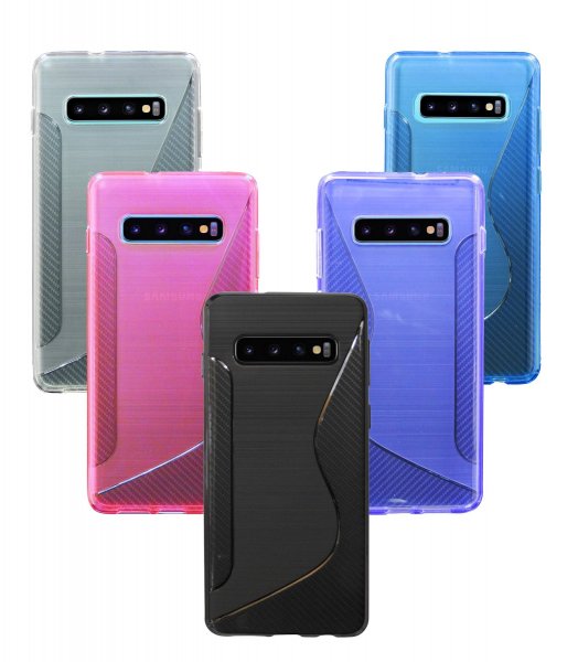 cofi1453® S-Line Hülle Bumper kompatibel mit Samsung Galaxy S10 Plus G975F Silikonhülle Stoßfest Handyhülle TPU Case Cover