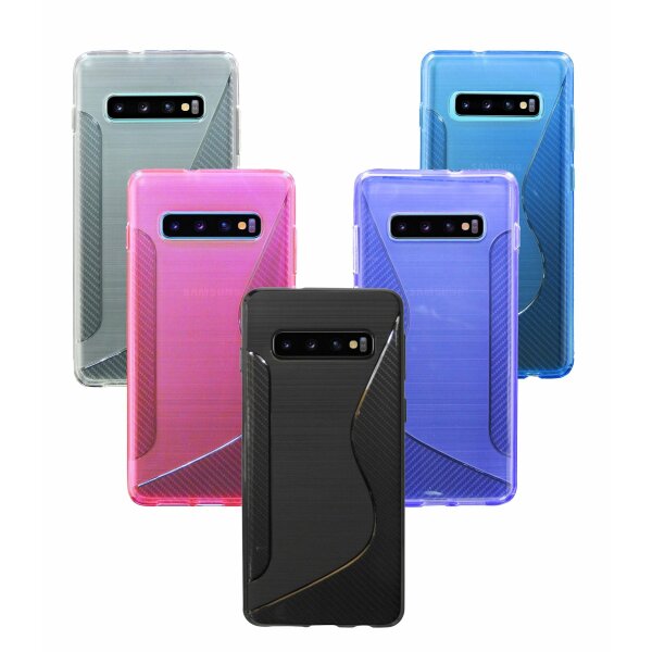 cofi1453® S-Line Hülle Bumper kompatibel mit Samsung Galaxy S10 Plus G975F Silikonhülle Stoßfest Handyhülle TPU Case Cover