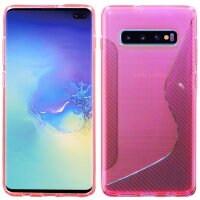 cofi1453® S-Line Hülle Bumper kompatibel mit Samsung Galaxy S10 Plus G975F Silikonhülle Stoßfest Handyhülle TPU Case Cover