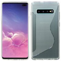 cofi1453® S-Line Hülle Bumper kompatibel mit Samsung Galaxy S10 Plus G975F Silikonhülle Stoßfest Handyhülle TPU Case Cover