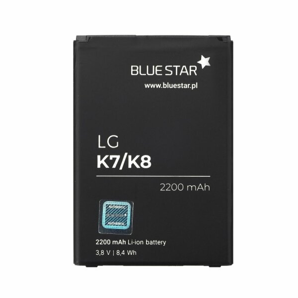 Bluestar Akku Ersatz kompatibel mit LG K7 / K8 2200 mAh Austausch Batterie Accu BL-46ZH, X210, K350N