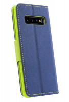 cofi1453® Buch Tasche "Fancy" kompatibel mit SAMSUNG GALAXY S10 (G973F) Handy Hülle Etui Brieftasche Schutzhülle mit Standfunktion, Kartenfach Blau-Grün