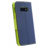 cofi1453® Buch Tasche "Fancy" kompatibel mit SAMSUNG GALAXY S10e (G970F) Handy Hülle Etui Brieftasche Schutzhülle mit Standfunktion, Kartenfach Blau-Grün