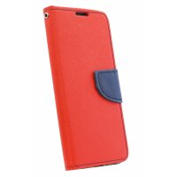 cofi1453® Buch Tasche "Fancy" kompatibel mit SAMSUNG GALAXY S10e (G970F) Handy Hülle Etui Brieftasche Schutzhülle mit Standfunktion, Kartenfach Rot-Blau