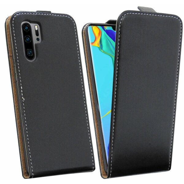 cofi1453® Flip Case kompatibel mit HUAWEI P30 PRO Handy Tasche vertikal aufklappbar Schutzhülle Klapp Hülle Schwarz