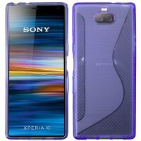 cofi1453® S-Line Hülle Bumper kompatibel mit SONY XPERIA 10 Silikonhülle Stoßfest Handyhülle TPU Case Cover