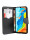cofi1453® Buch Tasche "Fancy" kompatibel mit HUAWEI P30 LITE Handy Hülle Etui Brieftasche Schutzhülle mit Standfunktion, Kartenfach Schwarz