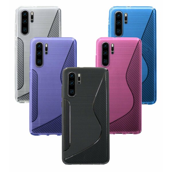 cofi1453® S-Line Hülle Bumper kompatibel mit HUAWEI P30 PRO Silikonhülle Stoßfest Handyhülle TPU Case Cover