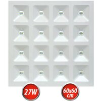 LED line LED Panel 27W 60x60cm Deckenleuchte Neutralweiß 4000K 3240lm Slim (19mm) Deckenpanel Decken-Lampe intergrieter Trafo