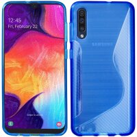 cofi1453® S-Line Hülle Bumper kompatibel mit Samsung Galaxy A50 A505F Silikonhülle Stoßfest Handyhülle TPU Case Cover