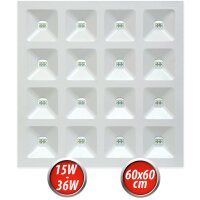 LED line LED Panel 15W - 36W 8 Stufen Leistung 60x60cm Deckenleuchte Neutralweiß 4000K 2250lm - 5040lm Deckenpanel Decken-Lampe inkl. Trafo Eckig