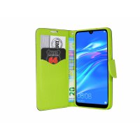 cofi1453® Buch Tasche "Fancy" kompatibel mit HUAWEI Y7 2019 Handy Hülle Etui Brieftasche Schutzhülle mit Standfunktion, Kartenfach Blau-Grün