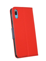 cofi1453® Buch Tasche "Fancy" kompatibel mit HUAWEI Y6 2019 Handy Hülle Etui Brieftasche Schutzhülle mit Standfunktion, Kartenfach Rot-Blau