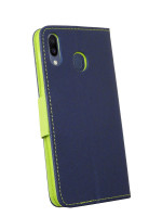 cofi1453® Buch Tasche "Fancy" kompatibel mit SAMSUNG GALAXY M20 (M205FD) Handy Hülle Etui Brieftasche Schutzhülle mit Standfunktion, Kartenfach Blau-Grün
