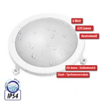 LED 6W Lampe Rund IP54 Kellerleuchte Ø172mm...