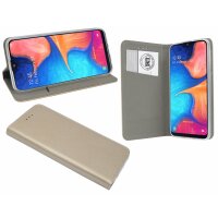 Buch Tasche "Smart" kompatibel mit SAMSUNG GALAXY A20e Handy Hülle Etui Brieftasche Schutzhülle mit Standfunktion, Kartenfach