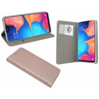 Buch Tasche "Smart" kompatibel mit SAMSUNG GALAXY A20e Handy Hülle Etui Brieftasche Schutzhülle mit Standfunktion, Kartenfach