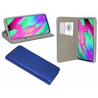 Buch Tasche "Smart" kompatibel mit SAMSUNG GALAXY A40 (A405F) Handy Hülle Etui Brieftasche Schutzhülle mit Standfunktion, Kartenfach