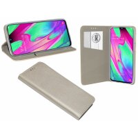 Buch Tasche "Smart" kompatibel mit SAMSUNG GALAXY A40 (A405F) Handy Hülle Etui Brieftasche Schutzhülle mit Standfunktion, Kartenfach