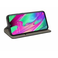 Buch Tasche "Smart" kompatibel mit SAMSUNG GALAXY A40 (A405F) Handy Hülle Etui Brieftasche Schutzhülle mit Standfunktion, Kartenfach